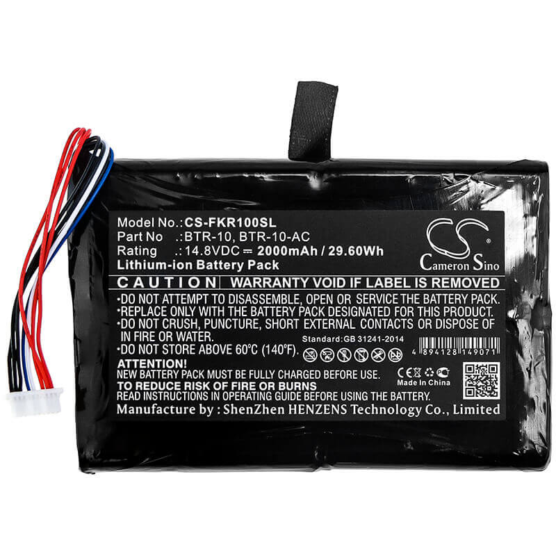 14.8V, Li-ion, 2000mAh, Equipment battery fits Fujikura, Btr-10, 12S Fusion Splicer, Fsm-12r, 29.6Wh Equipment, Survey, Test Cameron Sino Technology Limited