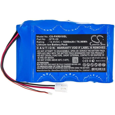 14.8V, Li-ion, 5200mAh, Equipment battery fits Fujikura, Btr-09, FSM-601S, Fsm-602s, 76.96Wh Equipment, Survey, Test Cameron Sino Technology Limited