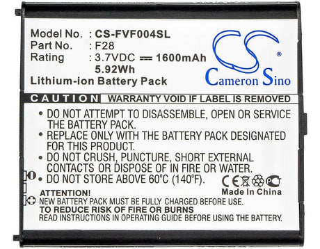 3.7V, Li-ion, 1600mAh, SmartPhone battery fits Fujitsu, F28, Arrows V, Arrows V F-04e, 5.92Wh Mobile, SmartPhone Cameron Sino Technology Limited (Smartphone)