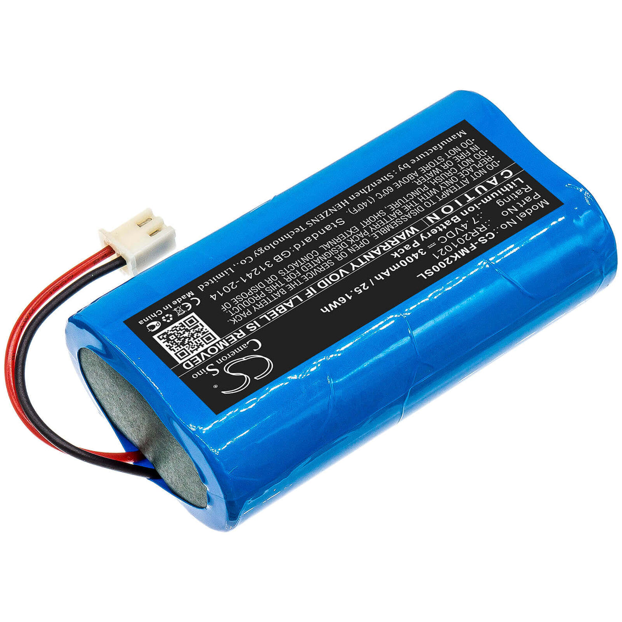 7.4V, Li-ion, 3400mAh, Equipment battery fits Fusion, Rr201021, EasySplicer Infralan Splicer H, Infralan Splicer Hs 15o, 25.16Wh Equipment, Survey, Test Cameron Sino Technology Limited