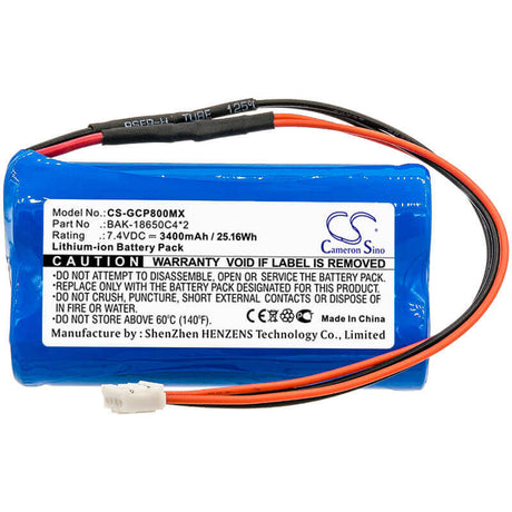 7.4V, Li-ion, 3400mAh, Medical battery fits G-care, Bak-18650c4*2, Sp-800, 25.16Wh Medical Cameron Sino Technology Limited (Medical)