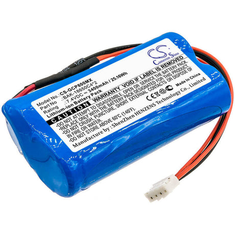 7.4V, Li-ion, 3400mAh, Medical battery fits G-care, Bak-18650c4*2, Sp-800, 25.16Wh Medical Cameron Sino Technology Limited (Medical)