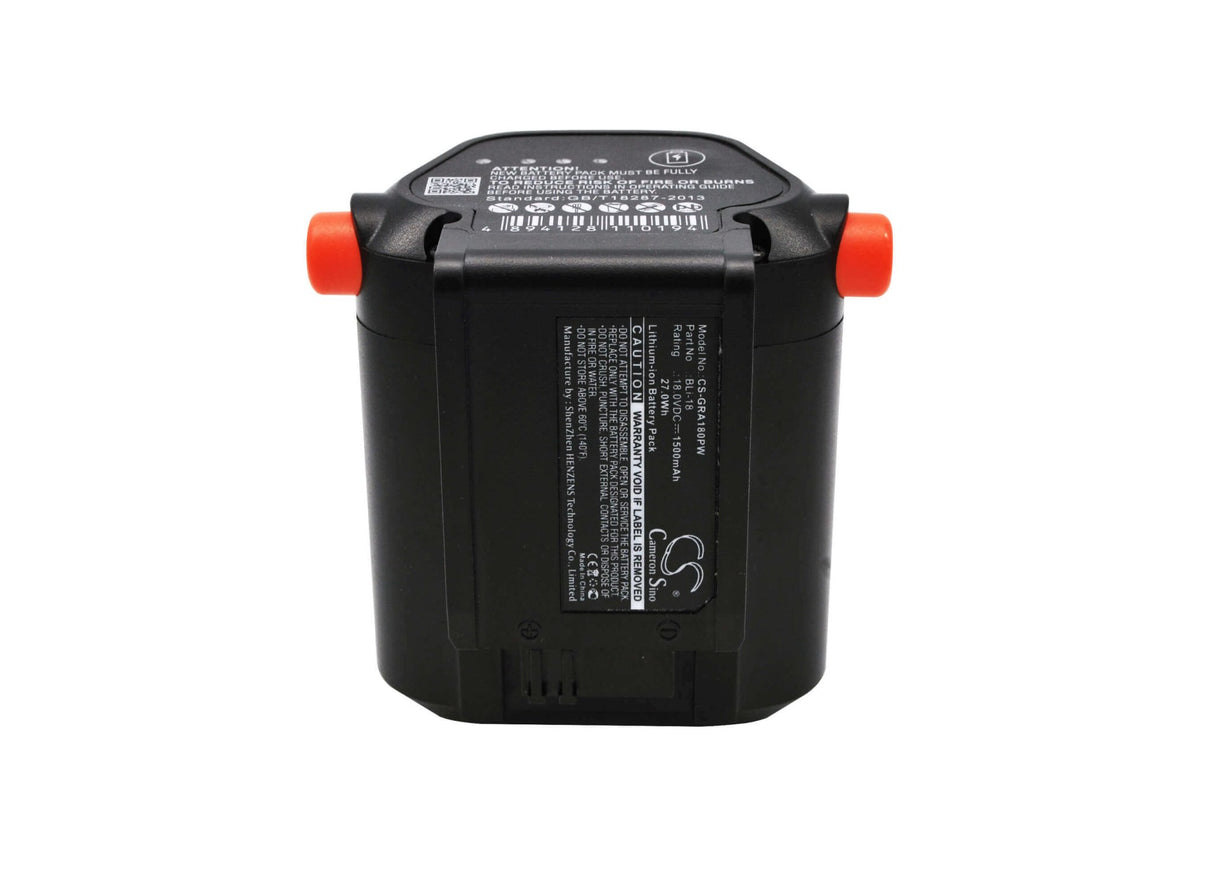 18.0V, Li-ion, 1500mAh, Gardening Tools battery fits Gardena, 09839-20, 881, 8866, 27.00Wh Gardening Tools Cameron Sino Technology Limited (Power Tools)
