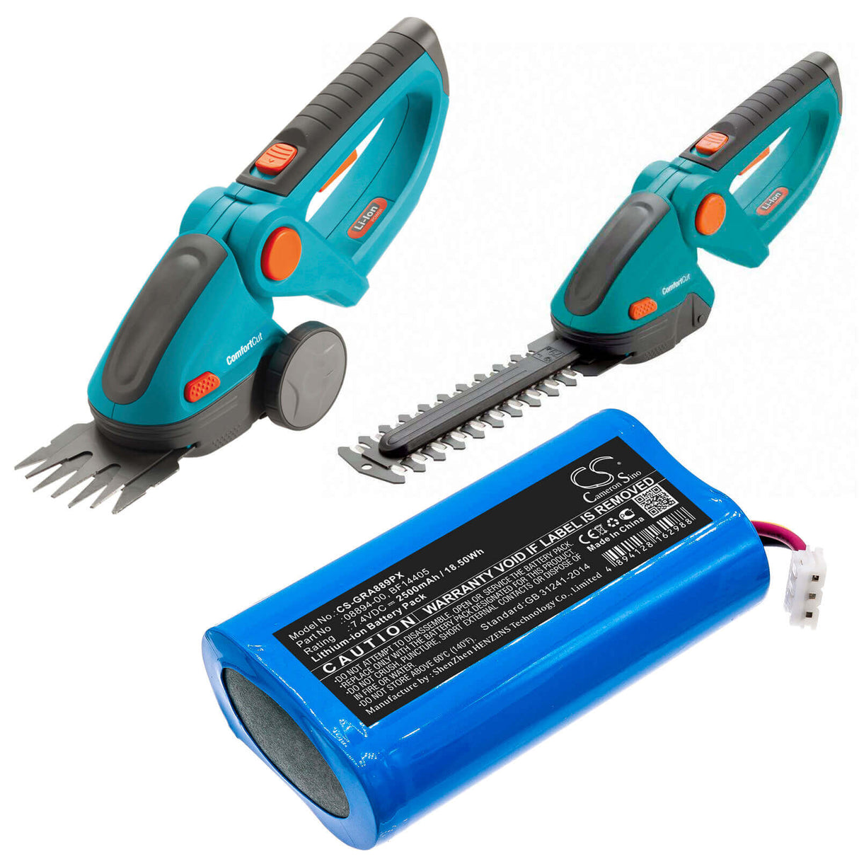 7.4V, Li-ion, 2500mAh, Gardening Tools battery fits Gardena, 08894-00, Comfortcut 8893, Comfortcut 8895, 18.50Wh Gardening Tools Cameron Sino Technology Limited (Power Tools)
