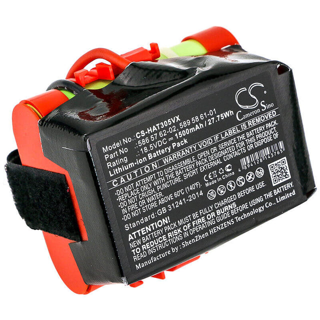 18.5V, Li-ion, 1500mAh, Lawn Mowers battery fits Gardena, Husqvarna, 586 57 62-02, Mcculloch Rob R600, R38li 2017, 27.75Wh Lawn Mowers Cameron Sino Technology Limited
