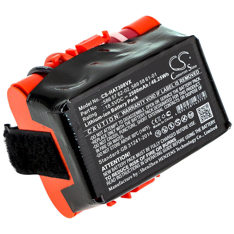 18.5V, Li-ion, 2500mAh, Lawn Mowers battery fits Husqvarna, Gardena, 586 57 62-02, Mcculloch Rob R600, R38li 2017, 46.25Wh Lawn Mowers Cameron Sino Technology Limited