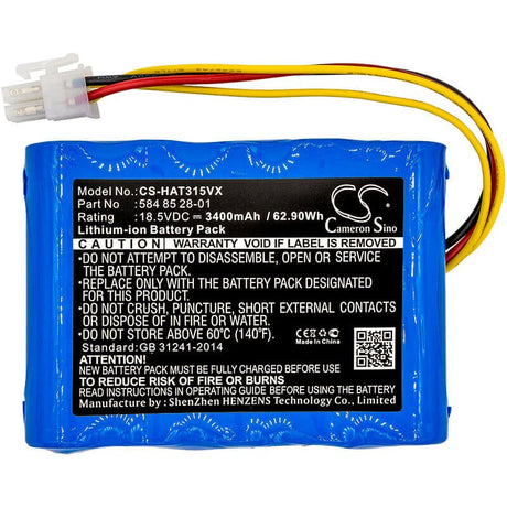 18.5V, Li-ion, 3400mAh, Lawn Mowers battery fits Gardena, Husqvarna, 584 82 28-01, Mahroboter Sileno, Mahroboter Sileno+, 62.90Wh Lawn Mowers Cameron Sino Technology Limited