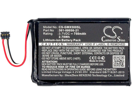 3.7V, Li-ion, 750mAh, GPS battery fits Garmin, 361-00056-21, 010-01531-00, Driveassist 50 Lmt-d, 2.78Wh GPS, Navigator Cameron Sino Technology Limited