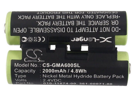 2.4V, Ni-MH, 2000mAh, GPS battery fits Garmin, 010-11874-00, 010-01550-00, Astro 430 Handheld, 4.8Wh GPS, Navigator Cameron Sino Technology Limited