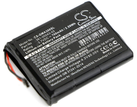 3.7V, Li-ion, 700mAh, GPS battery fits Garmin, 361-00043-02, 010-01690-00, Approach G30, 2.59Wh GPS, Navigator Cameron Sino Technology Limited