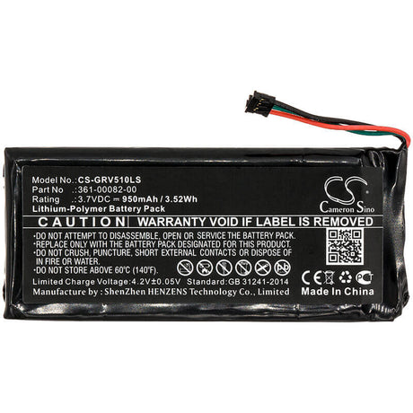 Flashlights Battery For Garmin, 010-01951-00, Rtl510, Varia Rtl501 3.7v, 950mah - 3.52wh Bicycles Flashlights Cameron Sino Technology Limited