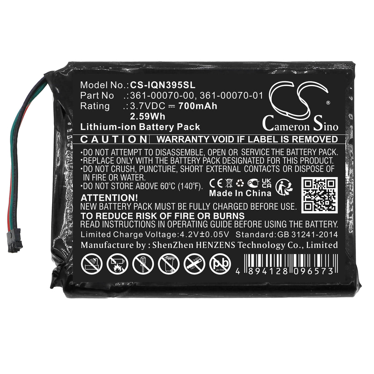 Batterie Remplace Garmin 361-00070-01 361-00070