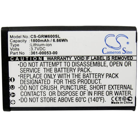 3.7V, Li-ion, 1800mAh, GPS battery fits Garmin, 010-11599-00, Alpha 200, Alpha 200i, 6.66Wh GPS, Navigator Cameron Sino Technology Limited