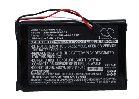 3.7V, Li-ion, 1000mAh, GPS battery fits Garmin, Kh44bh48d6de5, Approach G7, 3.7Wh GPS, Navigator Cameron Sino Technology Limited