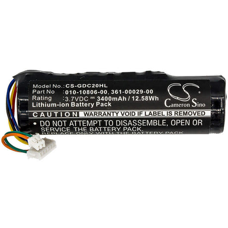 3.7V, Li-ion, 3400mAh, Dog Collar battery fits Garmin, 010-10806-00, Astro 220, Astro 320, 12.58Wh Dog Collar Cameron Sino Technology Limited