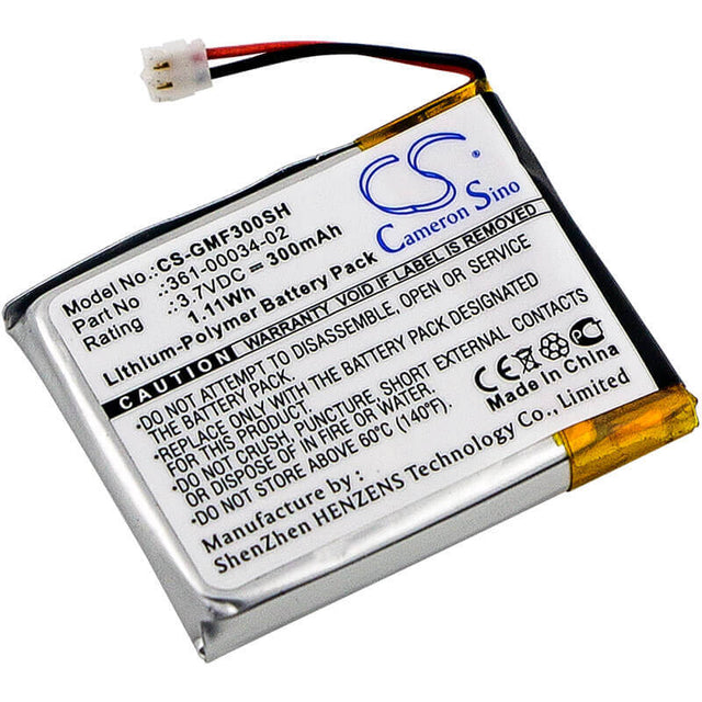 3.7V, Li-Polymer, 300mAh, Smartwatch battery fits Garmin, 361-00034-02, Fenix 3, Fenix 3 Hr, 1.11Wh Smartwatch Cameron Sino Technology Limited