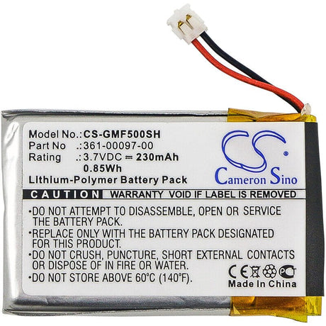 3.7V, Li-Polymer, 230mAh, GPS battery fits Garmin, Fenix 6X, 361-00097-00, Approach S60, Fenix 5, 0.85Wh GPS, Navigator Cameron Sino Technology Limited