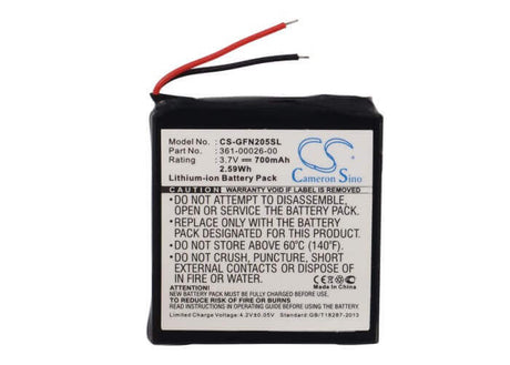 3.7V, Li-ion, 700mAh, GPS battery fits Garmin, 361-00026-00, Forerunner 205, Forerunner 305, 2.59Wh GPS, Navigator Cameron Sino Technology Limited