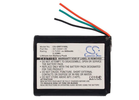 3.7V, Li-ion, 600mAh, GPS battery fits Garmin, 361-00041-00, Forerunner 310xt, 2.22Wh GPS, Navigator Cameron Sino Technology Limited