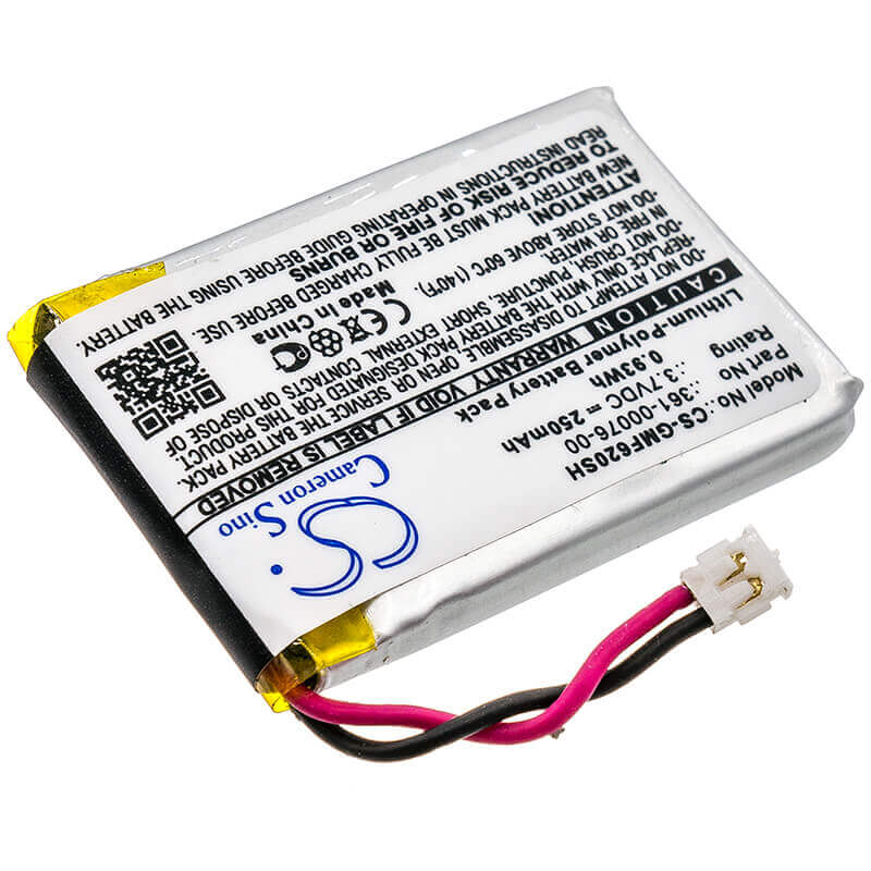 3.7V, Li-Polymer, 250mAh, Smartwatch battery fits Garmin, 361-00076-00, Forerunner 620, 0.93Wh Smartwatch Cameron Sino Technology Limited