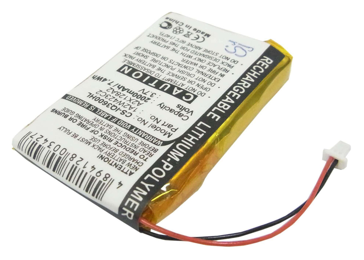 3.7V, Li-Polymer, 2000mAh, GPS battery fits Garmin, 1a2w423c2, Ique 3200, Ique 3600, 7.4Wh GPS, Navigator Cameron Sino Technology Limited