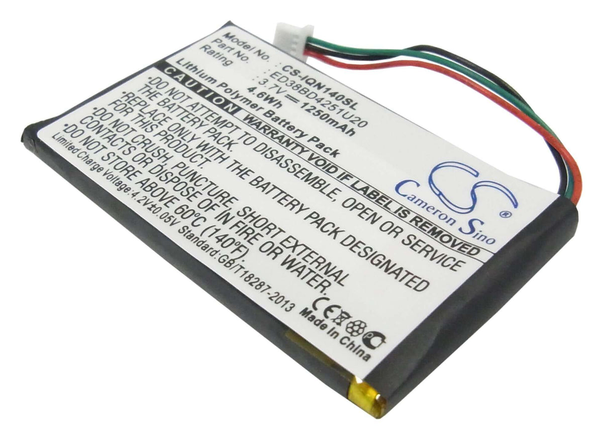 3.7V, Li-Polymer, 1250mAh, GPS battery fits Garmin, Ed38bd4251u20, Nuvi 1400, Nuvi 1450, 4.63Wh GPS, Navigator Cameron Sino Technology Limited