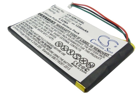 3.7V, Li-Polymer, 1250mAh, GPS battery fits Garmin, 361-00019-14, Nuvi 1690, Nuvi 1690t, 4.63Wh GPS, Navigator Cameron Sino Technology Limited