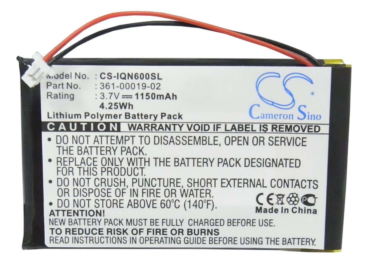 3.7V, Li-Polymer, 1150mAh, GPS battery fits Garmin, 010-00455-00, Nuvi 600, Nuvi 610, 4.26Wh GPS, Navigator Cameron Sino Technology Limited