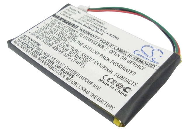 3,7V, Li-Polymer, 1250mAh, batterie GPS compatible Garmin, Ec36ec4240878, Nuvi 780, Nuvi 780t, 4,63Wh GPS, Navigator Cameron Sino Technology Limited