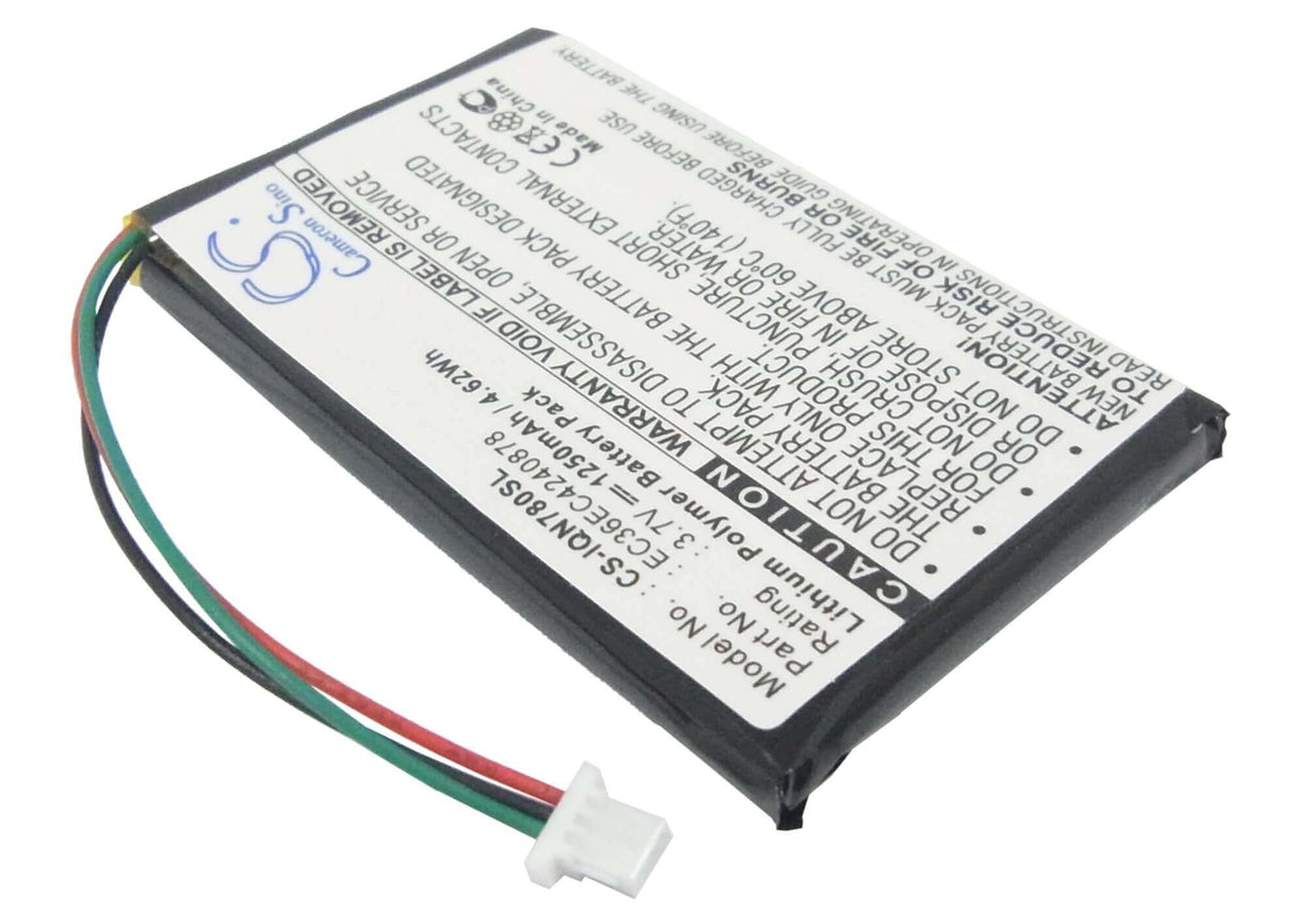 3,7V, Li-Polymer, 1250mAh, batterie GPS compatible Garmin, Ec36ec4240878, Nuvi 780, Nuvi 780t, 4,63Wh GPS, Navigator Cameron Sino Technology Limited