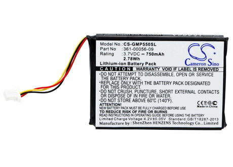 3.7V, Li-ion, 750mAh, Dog Collar battery fits Garmin, 361-00056-07, 010-11925-10, Drive 60, 2.78Wh Dog Collar Cameron Sino Technology Limited