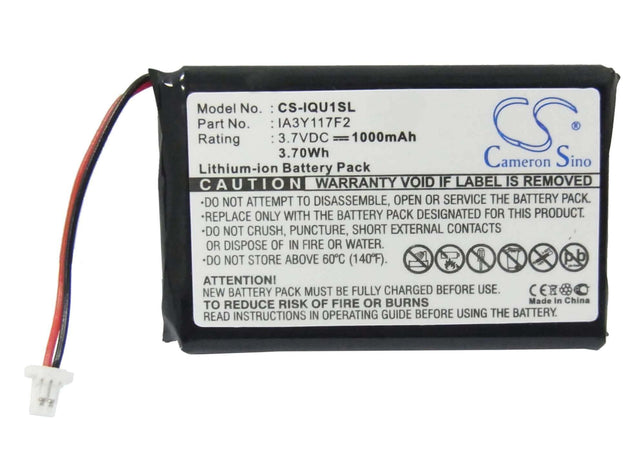3.7V, Li-ion, 1000mAh, GPS battery fits Garmin, Ia3y117f2, Quest, 3.7Wh GPS, Navigator Cameron Sino Technology Limited