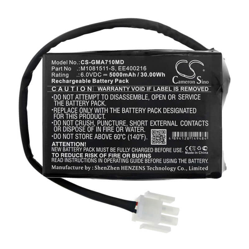 6V, Sealed Lead Acid, 5000mAh, Medical battery fits Ge, Ee400216, Aespire 7100, Aespire 7100 Iec, 30.00Wh Medical Cameron Sino Technology Limited (Medical)
