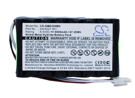 8.4V, Ni-MH, 8000mAh, Medical battery fits Marquette, Hellige, Ge, 2023227-001, Amed2250, Arc Aespire 7900, 67.20Wh Medical Cameron Sino Technology Limited (Medical)