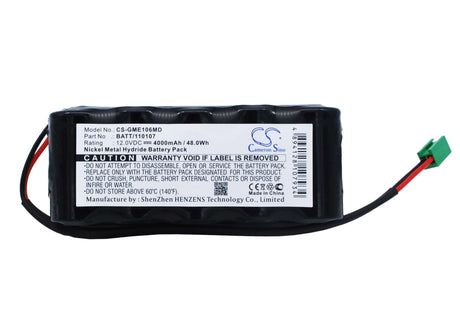 12.0V, Ni-MH, 4000mAh, Medical battery fits Braun, Mcgaw Horizon, Marquette, Ge, Philips, 120107, Infusion Pump 501-305, 48.00Wh Medical Cameron Sino Technology Limited (Medical)