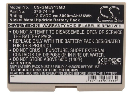 12.0V, Ni-MH, 3000mAh, Medical battery fits Ge, 30344030, Cardioserv, Hellige Defibrillator, 36.00Wh Medical Cameron Sino Technology Limited (Medical)