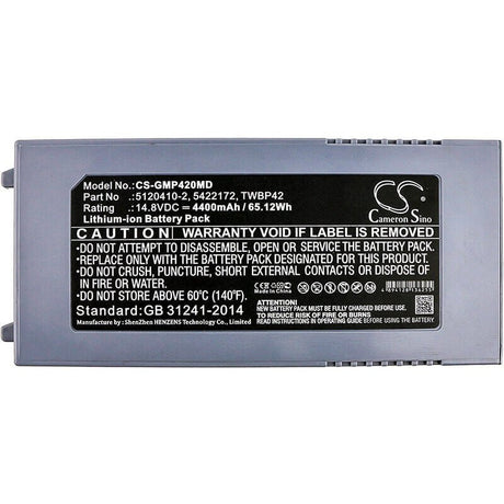 14.8V, Li-ion, 4400mAh, Medical battery fits Ge, 5120410-2, Echographe Logic-e, Echographe Logiq I, 65.12Wh Medical Cameron Sino Technology Limited (Medical)