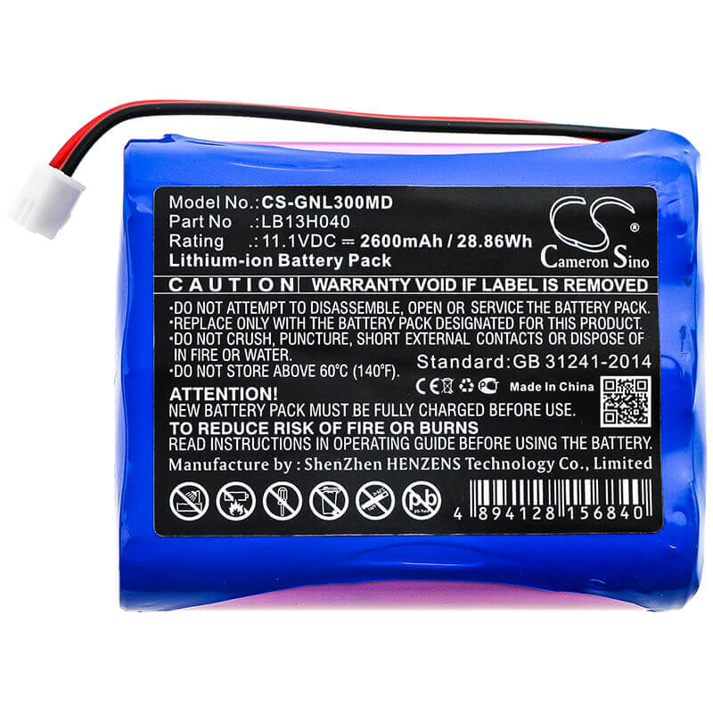 11.1V, Li-ion, 2600mAh, Medical battery fits Meditch, General, Hylb-1370, G3h, G3hi30028-1, 28.86Wh Medical Cameron Sino Technology Limited (Medical)