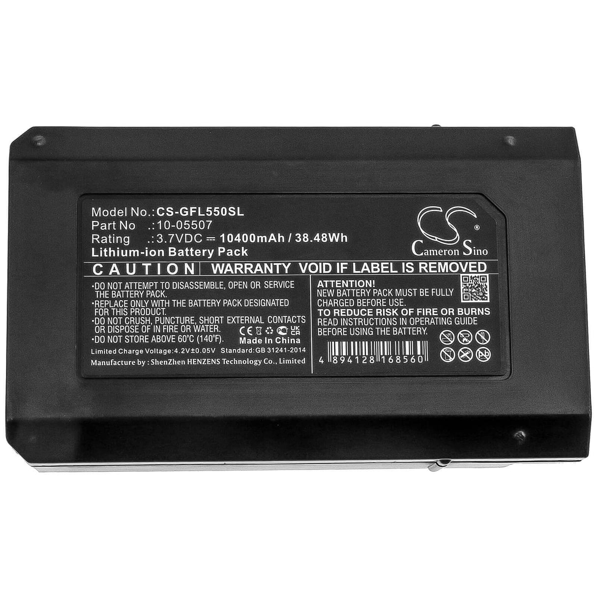 3.7V, Li-ion, 10400mAh, Equipment battery fits Geo-fennel, 10-05507, FL 500, Fl 550, 38.48Wh Equipment, Survey, Test Cameron Sino Technology Limited