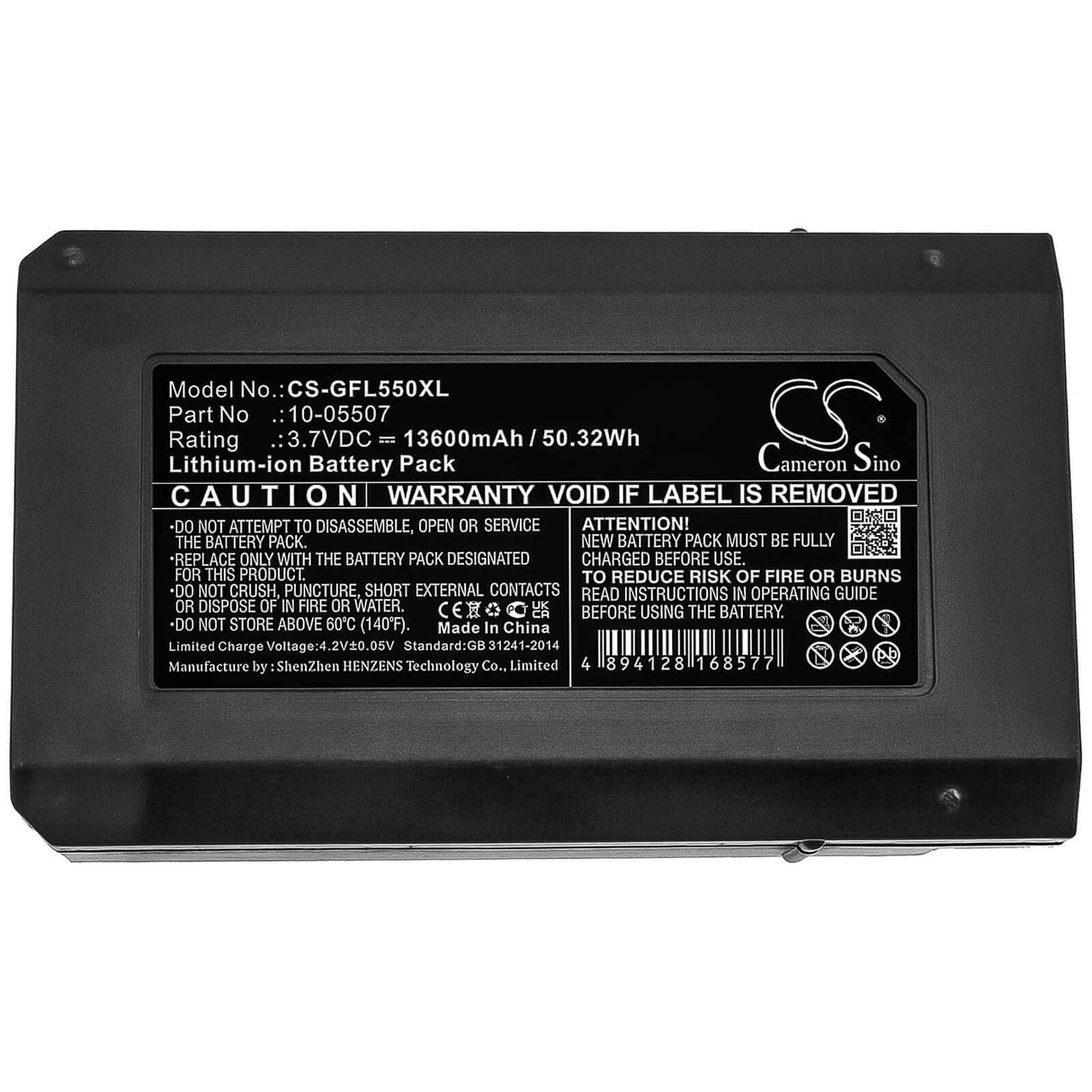 3.7V, Li-ion, 13600mAh, Equipment battery fits Geo-fennel, 10-05507, FL 500, Fl 550, 50.32Wh Equipment, Survey, Test Cameron Sino Technology Limited