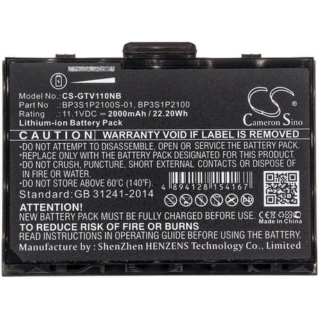 Battery For Getac, V110 11.1v, 2000mah - 22.20wh Notebook, Laptop Cameron Sino Technology Limited (Suspended)