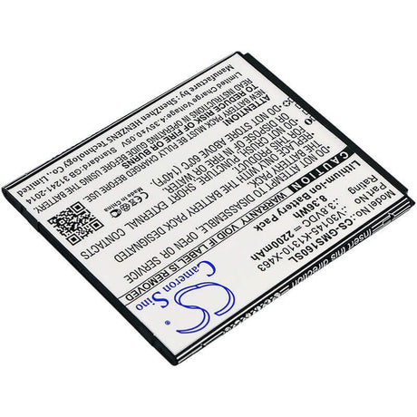 3.8V, Li-ion, 2200mAh, SmartPhone battery fits Gigaset, V30145-k1310-x463, Gs160, Gs170, 8.36Wh Mobile, SmartPhone Cameron Sino Technology Limited (Suspended)