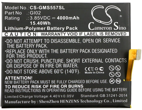 3.85V, Li-Polymer, 4000mAh, SmartPhone battery fits Gigaset, Gi02, Gs57-6, Me Pro, 15.4Wh Mobile, SmartPhone Cameron Sino Technology Limited (Smartphone)