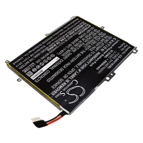 3.7V, Li-Polymer, 8900mAh, Tablet battery fits Gigaset, 541385760001, Qv1030, 32.93Wh Tablet Cameron Sino Technology Limited