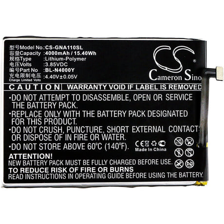 3.85V, Li-Polymer, 4000mAh, SmartPhone battery fits Gionee, Bl-n4000y, A1 Lite, A1 Lite Dual Sim, 15.4Wh Mobile, SmartPhone Cameron Sino Technology Limited (Smartphone)