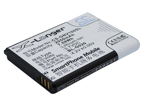 3.7V, Li-ion, 2050mAh, SmartPhone battery fits Gionee, Bl-g020, A326, A809, 7.59Wh Mobile, SmartPhone Cameron Sino Technology Limited (Suspended)