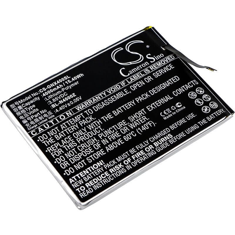 3.85V, Li-Polymer, 4000mAh, SmartPhone battery fits Gionee, Bl-n4000z, Allview X4 Soul Style, Allview X4 Soul Style Dual Sim, 15.4Wh Mobile, SmartPhone Cameron Sino Technology Limited (Smartphone)
