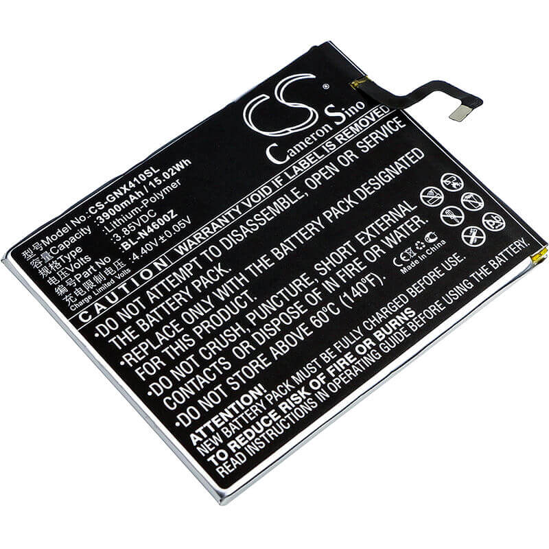3.85V, Li-Polymer, 3900mAh, SmartPhone battery fits Gionee, Bl-n4600z, Allview X4 Soul Xtreme, Allview X4 Xtreme Soul Dual Si, 15.02Wh Mobile, SmartPhone Cameron Sino Technology Limited (Smartphone)