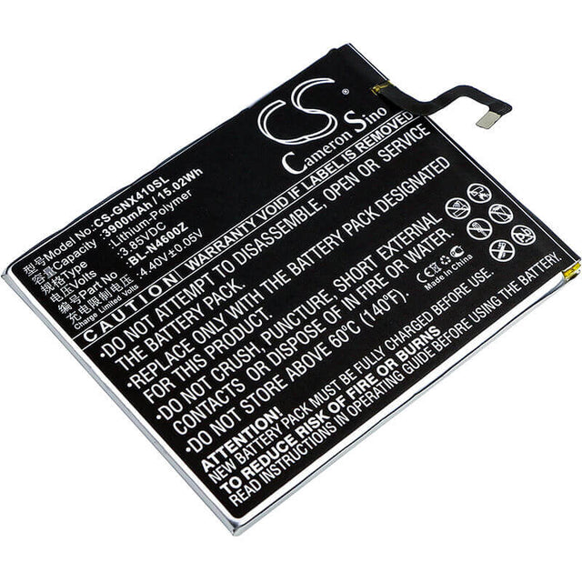 3.85V, Li-Polymer, 3900mAh, SmartPhone battery fits Gionee, Bl-n4600z, Allview X4 Soul Xtreme, Allview X4 Xtreme Soul Dual Si, 15.02Wh Mobile, SmartPhone Cameron Sino Technology Limited (Smartphone)