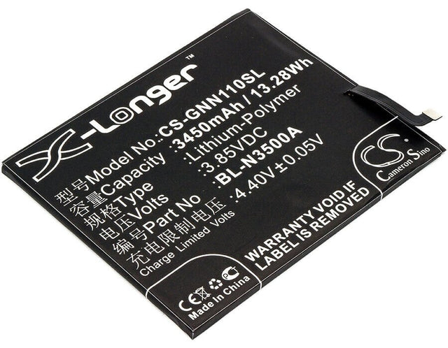 3.85V, Li-Polymer, 3450mAh, SmartPhone battery fits Gionee, Bl-n3500a, Elife S10, Elife S10 Dual Sim, 13.28Wh Mobile, SmartPhone Cameron Sino Technology Limited (Smartphone)